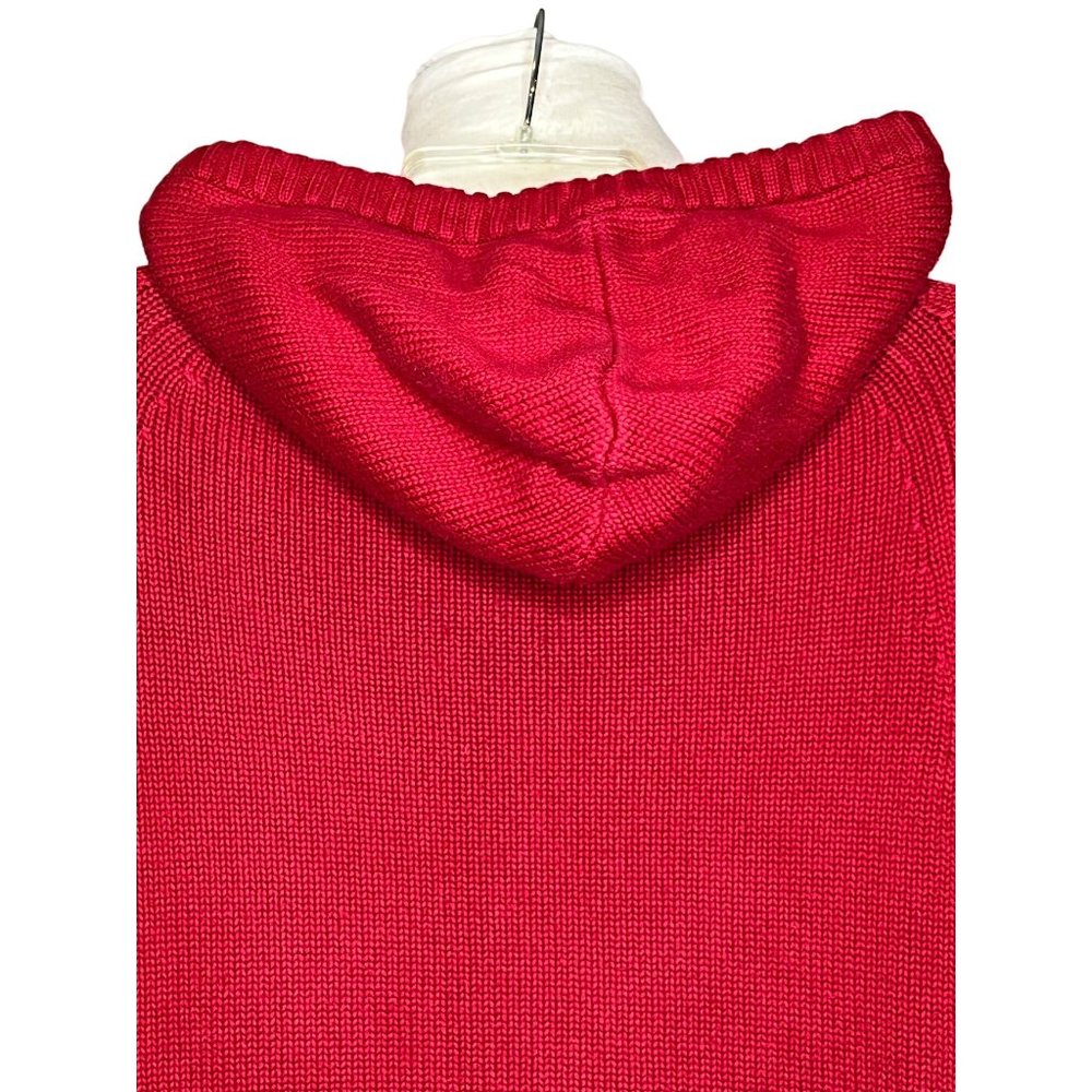 DKNY jeans red pullover hoodie Small long sleeve pouch pocket - Picture 6 of 10